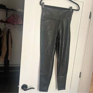 Black Faux Leather Leggings athleta LIKE NEW